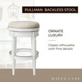 thumbnail image 3 of Maven Lane Pullman Backless Bar Stool in Alabaster White Finish w/ Cream Fabric Upholstery, Set of 3, 3 of 6