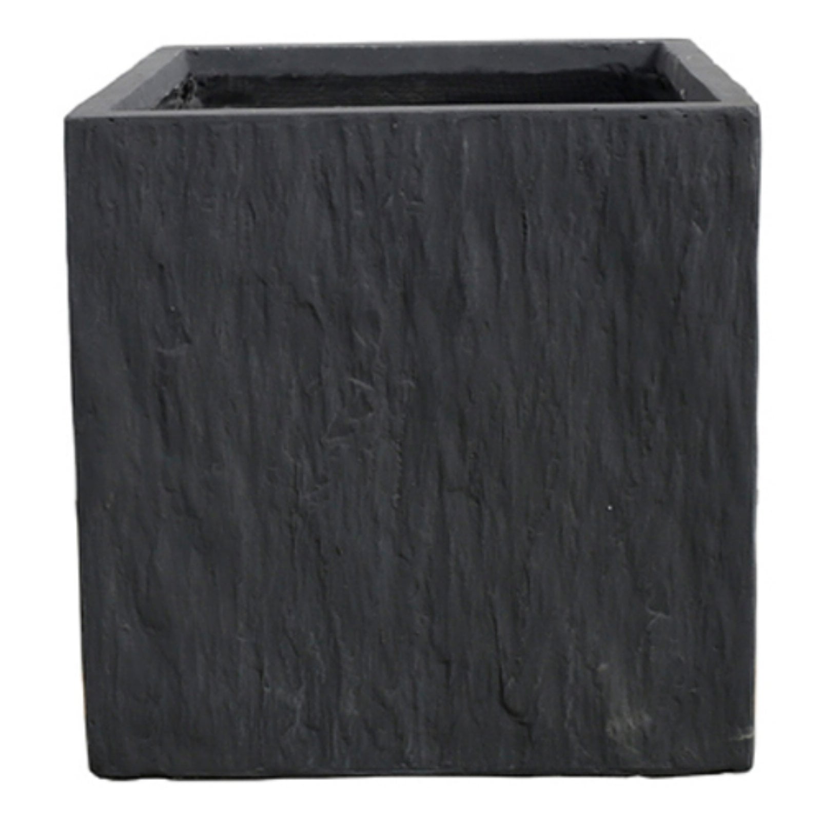 Kasamodern Modern Square Black Slate Planter Pot by La Kasa LLC