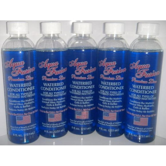 Waterbed Conditioner 5 pack of 8oz Premium for California King, Queen, Full, Twin and Super Single Hardside or Softside Water Beds