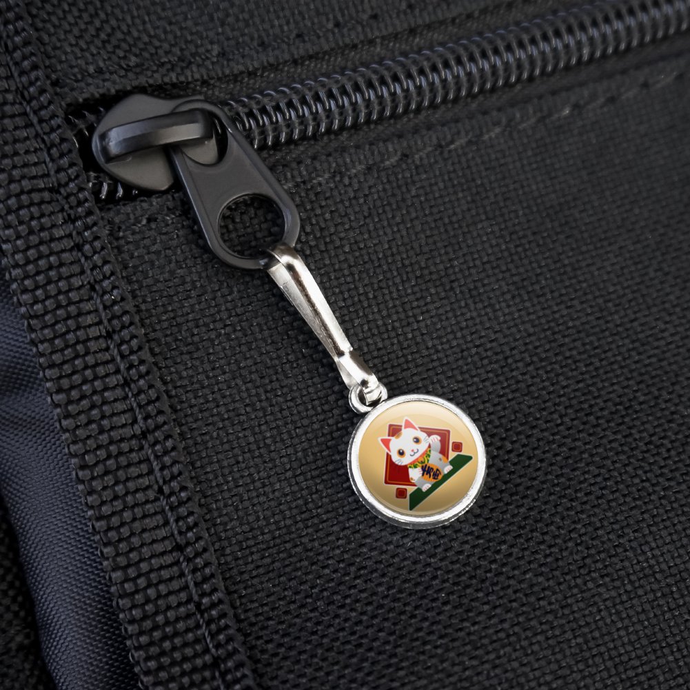 Cute Lucky Cat Maneki-Neko Antiqued Charm Clothes Purse Suitcase Backpack Zipper Pull Aid - image 3 of 3