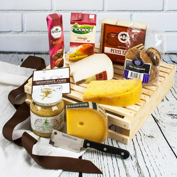 igourmet Dutch Classic Gourmet Gift Basket Including the Netherlands' finest cheeses, sweets