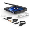 thumbnail image 1 of Mini Lecteur DVD, Sortie HDMI / RCA avec Mini Lecteurs DVD pour Téléviseur, Prend en Charge Toutes les Régions NTSC / PAL jusqu'à 1080P, Conception d'Entrée USB, l'Ensemble Comprend Support de Lecteur DVD / Cordon HDMI / RCA et Télécommande., 1 of 6