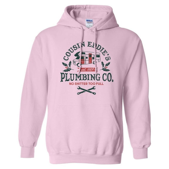 Cousin Eddie's Plumbing Co. Hoodie Sweatshirt Unisex 3X-Large Pink