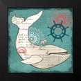 thumbnail image 2 of K, Onna 20x20 Black Modern Framed Museum Art Print Titled - Nautical Whale, 2 of 5