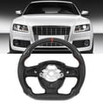 thumbnail image 1 of Car Racing Steering Wheel, Heat  Flat Bottom D Type  Steering Wheel Perforated Leather 3K Glossy   for Vehicle, 1 of 8