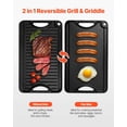 thumbnail image 2 of Cast Iron Griddle & Grill Pan 14x8.5 inch - Reversible Pre-Seasoned Cookware for Stovetop, Gas, Camping - Indoor Outdoor Family Cooking - Black, 2 of 8