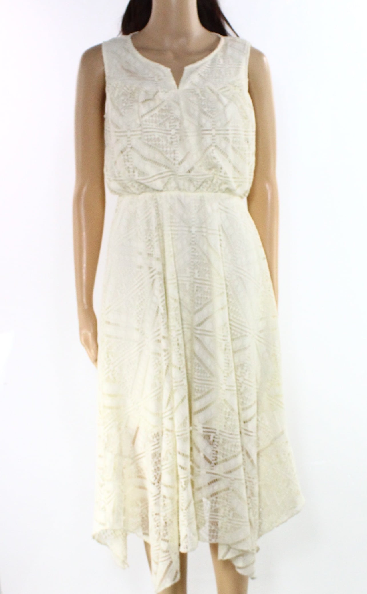 Style & Co. Style & Co. NEW White Ivory Womens Size XS Asymmetrical Hem Dress