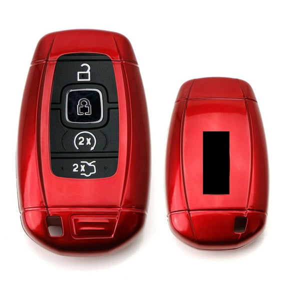 Glossy Metallic Red Exact Fit Key Fob Shell Cover For 2018-up Lincoln MKZ MKC Navigator, 2017-up Continental