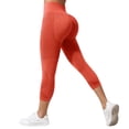 thumbnail image 5 of UOCUFY Capri Leggings Anti Cellulite 3D Resistance Band Leggings for Women Compression Tummy Control Butt Lifting Yoga Pants (Orange, L), 5 of 5