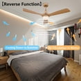 thumbnail image 3 of FETCOI 48" 3 Blades Wood Ceiling Fan, Dimmerable Downrod Outdoor Ceiling Fan with Lights and Remote Noiseless Reversible Motor Modern Ceiling Fan for Patios Bedroom Living Room (Wood), 3 of 16