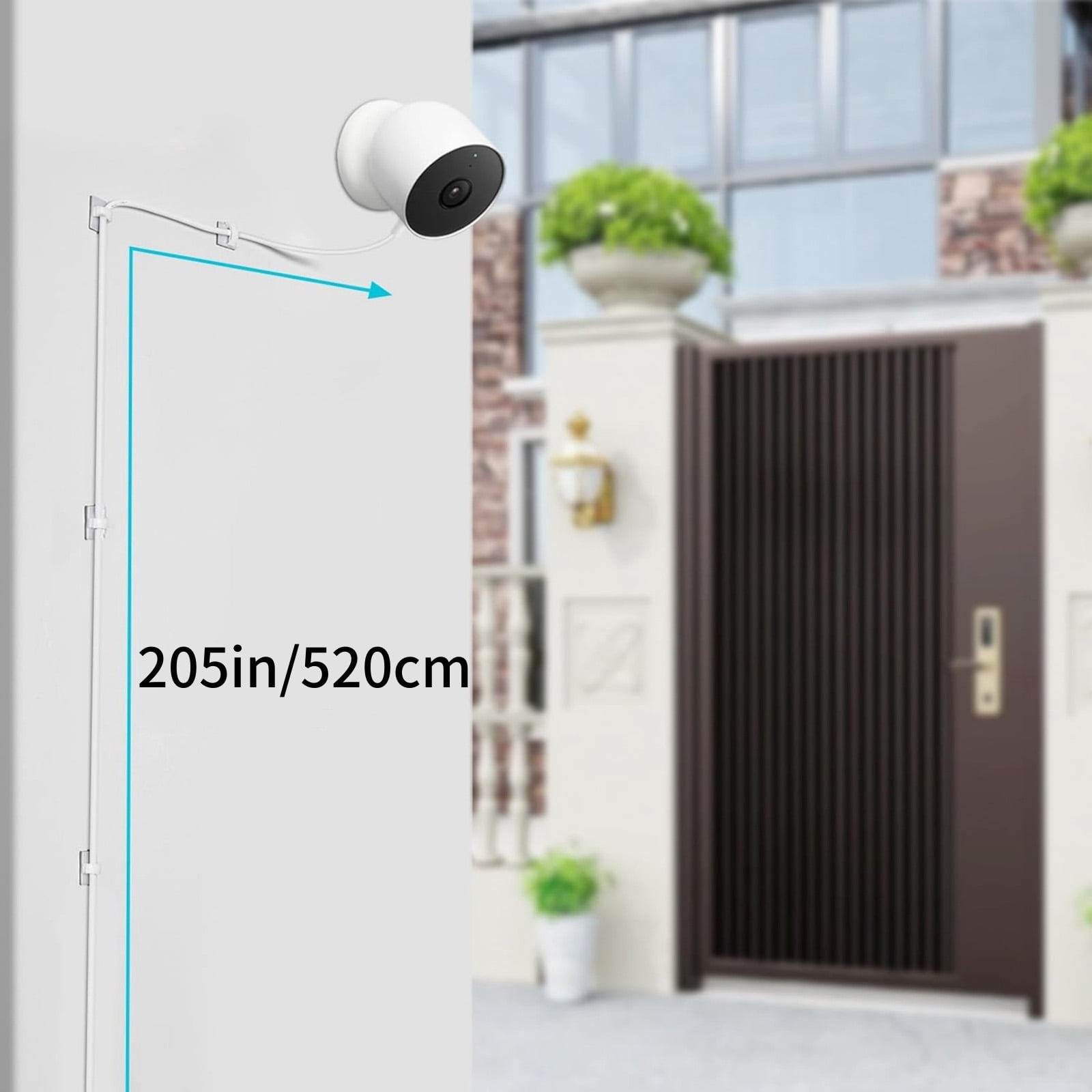 APPLAYERR Magnetic Connection Power Cable 17FT Waterproof Flat Wire With 25 Cable Clips For Nest Cam Battery