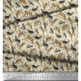 thumbnail image 2 of Soimoi Tissu en Coton Duck Feuilles et Imprimé Animal Léopard 1 Yard 42 Pouces de Large, 2 of 4