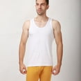 thumbnail image 2 of Jinda Men's Soft Top Workout Tank Top Plus Size Sleeveless Casual Basic Fall Spring Home Spandex Summer Vest White Large, 2 of 4