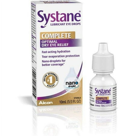 Systane Lubricant Complete Optimal Dry Eye Drops, 10 ml, 6 Pack