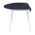 thumbnail image 5 of 42" Round Solid Wood Dual Drop Leaf Table in White and Heather Gray, 5 of 6