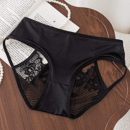 Fulorrnie Underwear for Women Seamless Thong Comfort No Show Panties Cheeky Waistband Ventilated Panty  Black  L