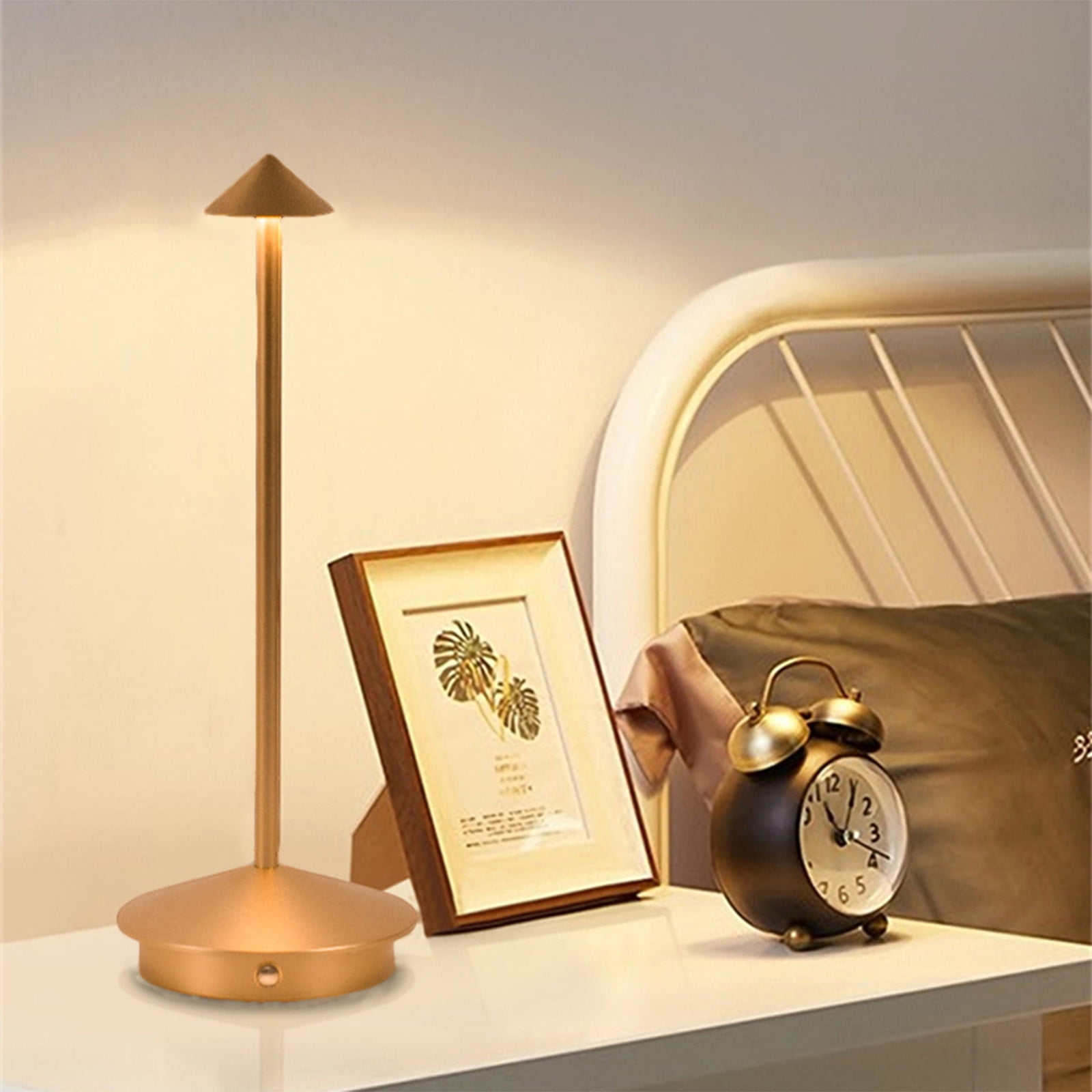 Home Sale! Jubipavy Table Lamps Rechargeable LED Dinning Desk Lamp Portable Metal Table Light With Stepless Dimming 3 Level Brightness For Home Restaurant Bar Cafe Patio