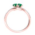 thumbnail image 2 of Mauli Jewels Engagement Rings for Women 1.15 Carat Two Stone Emerald and Diamond Engagement Ring 4 Prong-Setting 14k Rose Gold, 2 of 6