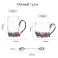 thumbnail image 2 of Coffee Chrysanthemum Enamel Craft Water Cup Drink Mug with Handle Design Tea Coffee Cup with Spoon Cleaning Cloth Set 320ML, 2 of 8