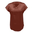 thumbnail image 6 of Satin T Shirts for Women 2026 Summer Short Sleeve V Neck Business Dressy Casual Office Work Tshirt Blouse, 6 of 7