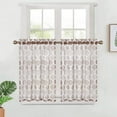 thumbnail image 2 of Yesfashion Sheer Tier Curtains, Geometric Pattern Short Window Curtain, Trellis Design Half Window Voile Kitchen Cafe Curtains, 2 of 8