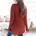 thumbnail image 6 of VISALY Long Cardigans Button Down Cardigans Womens Patchwork Cardigan Long Sleeve Open Front Knit Sweaters Coat Pockets Crochet Cardigan Baggy Cardigan Red L, 6 of 8