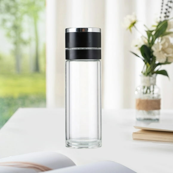 Open Lid Glass Cup Business Car Portable Tea And Water Separation Men's Tea Brewing Cup Double Layer No Need To Water Cup