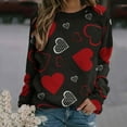 thumbnail image 2 of Brilliant 4th of July Tops for Women Valentine's Day Women's Casual Printed Thin Sweater Long Sleeve Round Neck Shirt/shirt Womens Summer Tops 2024 Clothes under $5.00, 2 of 5