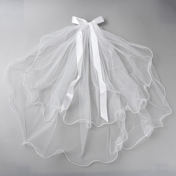 2Pcs Bridal Veil Tulle Detachable Shoulder Tulle Bride Wedding Knot Veil White Tulle Hair Clip for Wedding Hair Decoration DIY