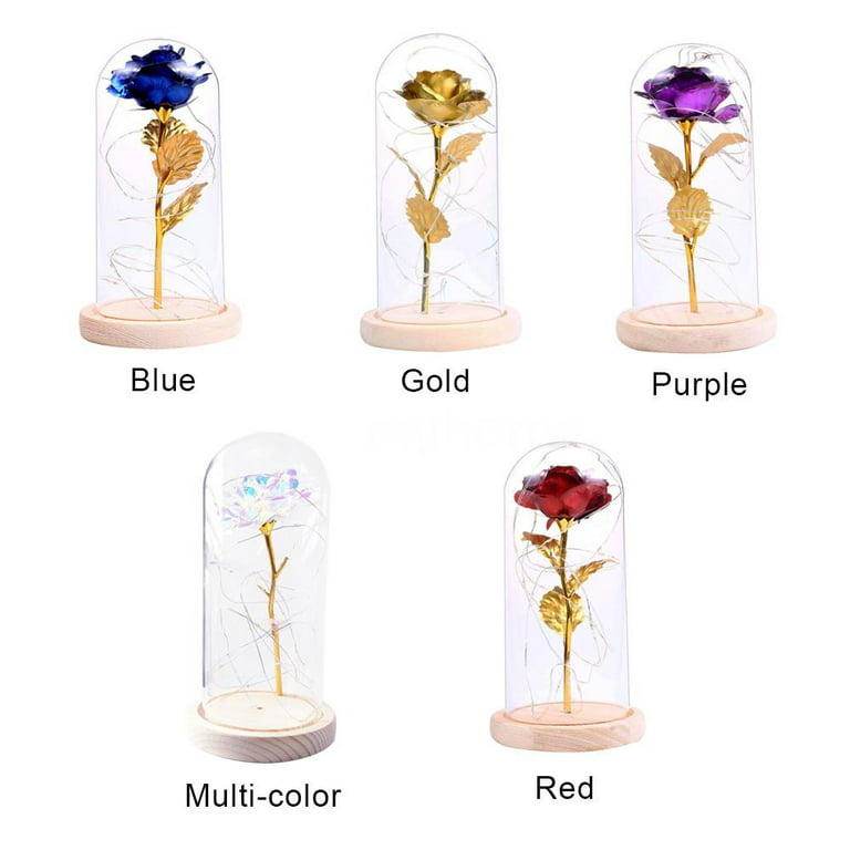  EdricShop LED Rose Flower Jar Light Eternal Flower