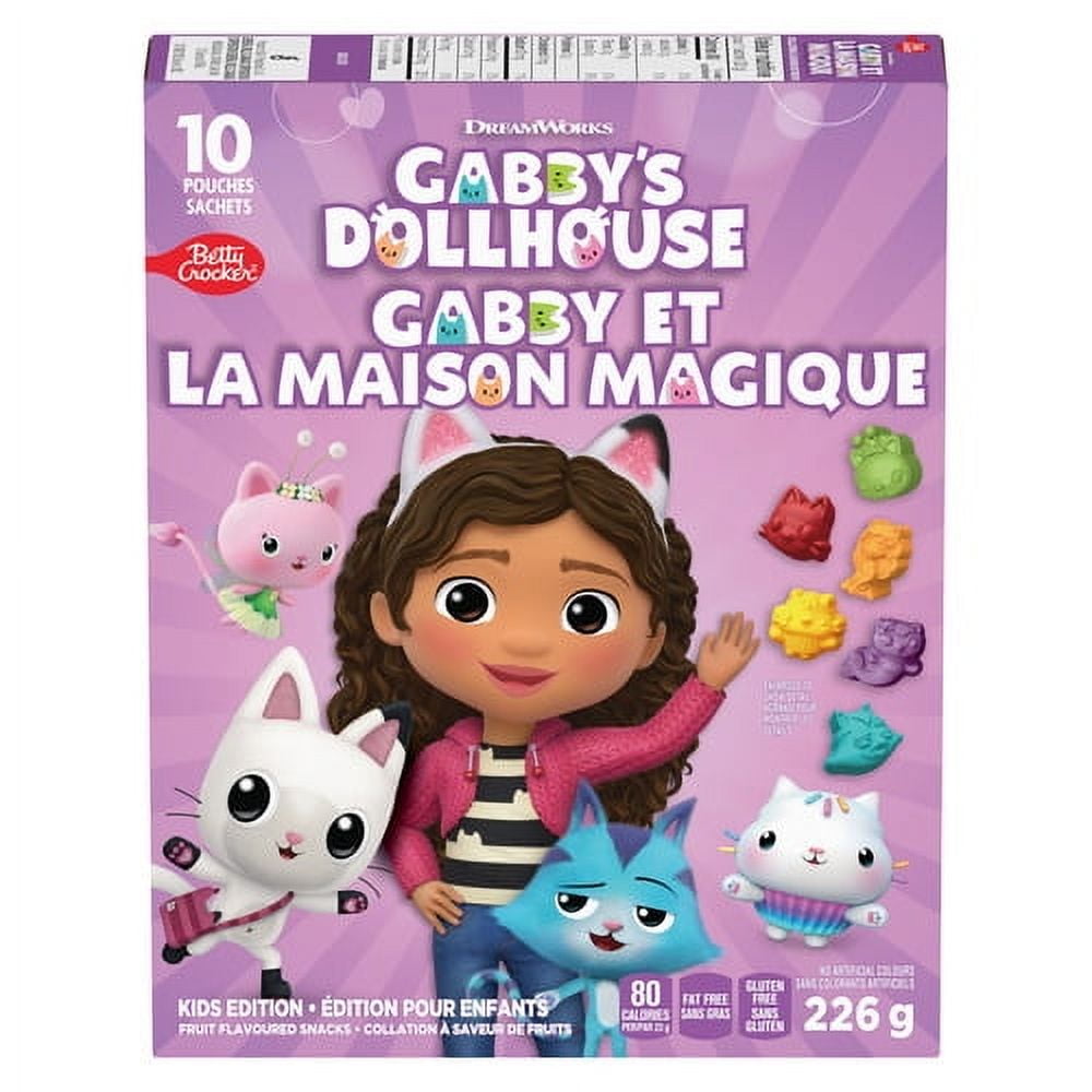 Collation à saveur de fruits Sans Gluten Gabby et la maison magique  Édition pour enfants de Betty Crocker 10 sachets/226 g