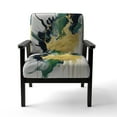 thumbnail image 4 of Designart "Energetic Green and Yellow Splash" Green Fractals Upholstered Accent Chair - Modern Arm Chair For Bedroom, 4 of 5