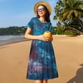 thumbnail image 4 of Easygdp Abstract Colorful Art Supplies para Vestido Transpirable de Mujer, Vestido Suelto de Manga Corta con Pliegues y Bolsillos para el Verano, 4 of 6