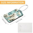 thumbnail image 5 of Polar Bear Luggage Tag, Travel Tags, Handbag Tag - Square PU Leather 2 Pack with Privacy Cover and Stainless Steel Ring - Suitable for Travel, Backpack, Handbag [Amazon Approved], 5 of 7
