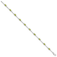 thumbnail image 2 of 925 Sterling Silver Green Peridot Chain Gemstone Tennis Bracelet, 2 of 4