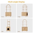 thumbnail image 5 of Wirrytor 63" Tall Cat Litter Box Enclosure with Sliding Doors, 3-Tier Hidden Litter Box Cabinet with Anti‑Tip Kit for Living Room, Natural Wood, 5 of 10
