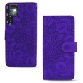 thumbnail image 2 of Feishell Flip Wallet Case for Samsung Galaxy S24 Ultra, Magnetic Clasp Folio Shockproof Embossed Pattern PU Leather Magnetic Clasp Folio Protective Phone Cover with Kickstand & Card Slots,Purple, 2 of 7