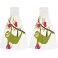 thumbnail image 2 of 1 Pcs Hanging Towels, Dish Towels Three-Toed Sloth On Branch Absorbent Hand Towels with Hanging Loop Washcloth for Bathroom Kitchen, 2 of 7