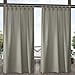 thumbnail image 3 of Exclusive Home Rideaux Intérieur/extérieur Solide Cabanon Tab Haut Panneau de Rideau Paire, 54x108, Taupe, 3 of 4