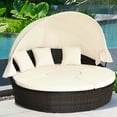 thumbnail image 3 of Patiojoy Outdoor Patio Rattan Daybed Wicker Adjustable Cushioned Sofas, 3 of 6