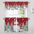 thumbnail image 4 of Fashnice Thermal Insulated Kitchen Valance Xmas Cafe Tier Christmas Short Window Curtain Christmas Half Window Drapes Slot Top Bathroom Scarf Style-E 2pc-Tier Curtain: W:42''x H:54'', 4 of 6