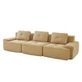 thumbnail image 3 of 117" Modern Modular Sectional Sofa for Living Room, Corduroy Fabric, Oversized 3-Seater Couch with Deep Seat, Pearl-like Piping, Tufted Design, Buckle Connection, No Assembly, Anti-slip Design(Camel), 3 of 11
