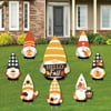 Big Dot of Happiness Fall Gnomes - Yard Sign and Outdoor Lawn Decorations - Autumn Harvest Party Yard Signs - Set of 8