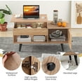 thumbnail image 4 of CRXX Lift Top Coffee Table, Modern Cocktail Table with Hidden Compartment, Open Shelf & Cabinet, Wooden Flip Top Center Table, Pull up Coffee Table for Home Office, Living Room (Natural), 4 of 9