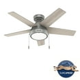 thumbnail image 6 of Hunter 44 inch Indoor Ceiling Fan with LED Light - Ceiling Fan with Pull Chain, For Bedroom or Living Room, Standard Mount, No Remote, 5 Blades, Includes Bulbs - Burroughs 51384, Matte Silver, 6 of 15