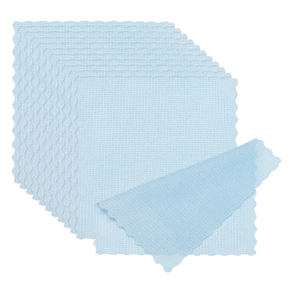 Uxcell Glasses Cleaning Cloth, Microfiber Eyeglasses Cleaner Cloths Soft Wipe Screens 5.12" x 5.12" Light Light Blue