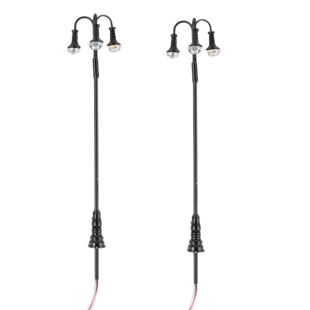 Shisuyan Modèle de Train de Chemin de Fer Lampe de Rue Modèles en Acier Inoxydable 2 Pcs