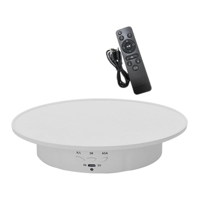 koolsoo Electric Rotating Display Stand Electric Rotating for Cakes Jewelry white