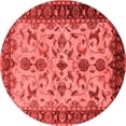 thumbnail image 1 of Ahgly Company Indoor Round Oriental Red Industrial Area Rugs, 4' Round, 1 of 4