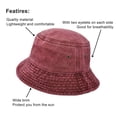 thumbnail image 5 of Gash Hao Bucket Hat ,Wide Brim Washed Denim Cotton Outdoor Sun Hat Flat Top Cap Sun Protection Cap, 5 of 6